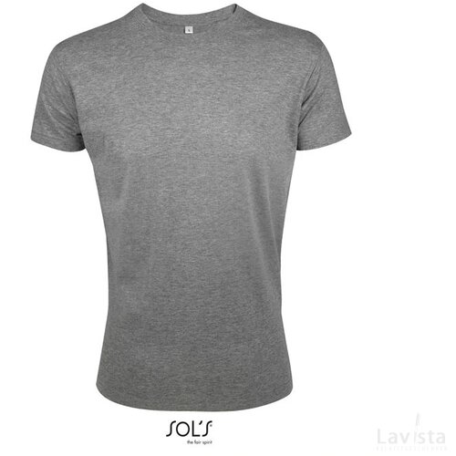 Regent f heren t-shirt 150g Regent fit grijs melange