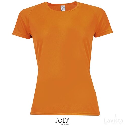 Sportydames t-shirt 140g Sporty women neon oranje