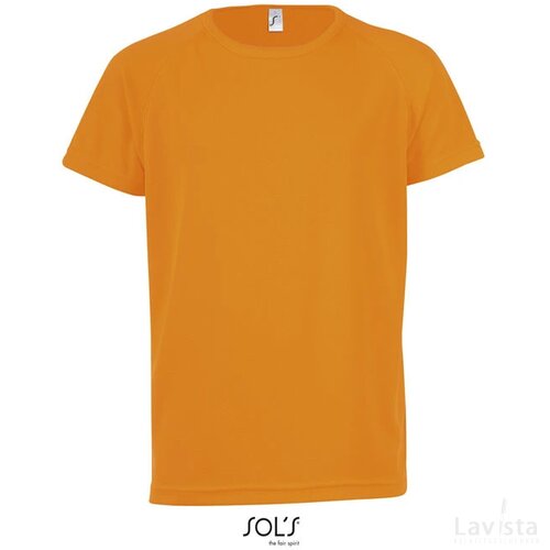 Sporty kinder t-shirt 140g Sporty kids neon oranje
