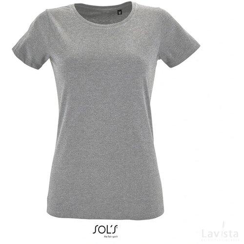 Regent f dames t-shirt 150g Regent fit women grijs melange