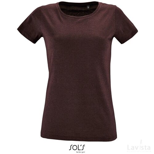 Regent f dames t-shirt 150g Regent fit women heather oxblood