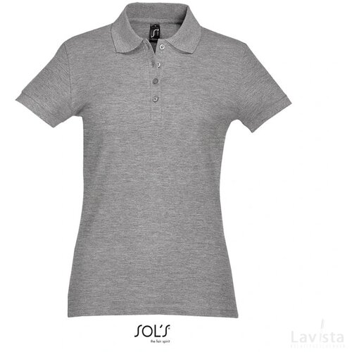 Passion dames polo 170g Passion grey melange