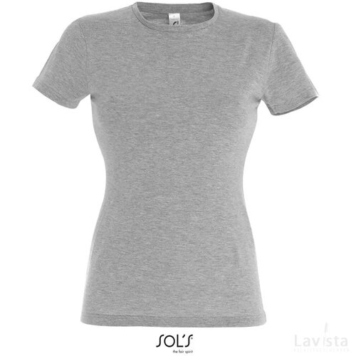 Miss dames t-shirt 150g Miss grijs melange