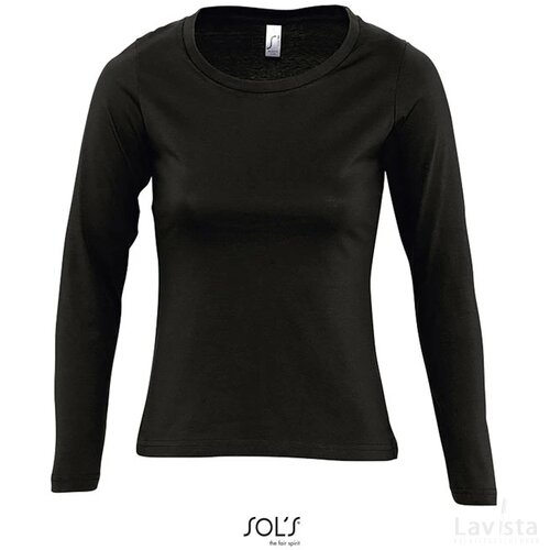 Majestic dames t-shirt 150g Majestic deep black