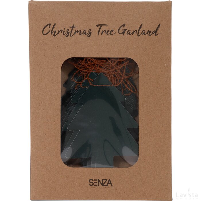 SENZA Slinger Met Papieren Kerstbomen Groen
