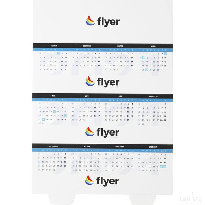 4-Maands Bureaukalender A4 (Driehoek) Wit
