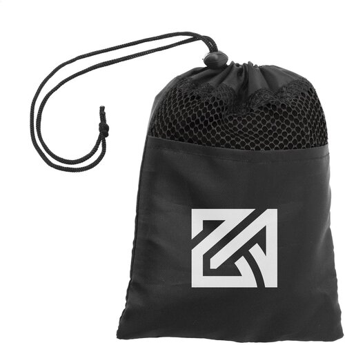 Sneldrogende handdoek in pouch Zwart