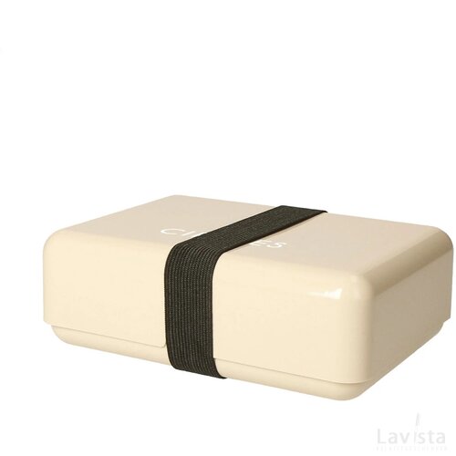 Eco lunchbox met elastische sluitband Beige