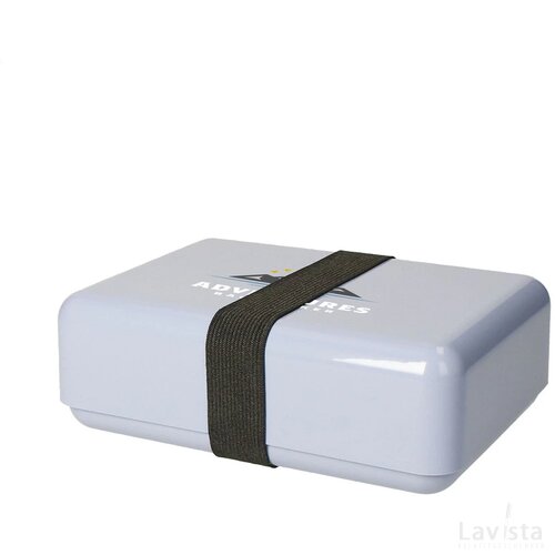 Eco lunchbox met elastische sluitband Lichtblauw
