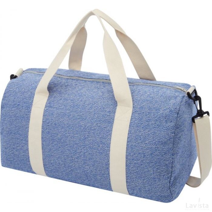 Pheebs 210 g/m² duffel bag van gerecycled katoen en polyester Heather navy