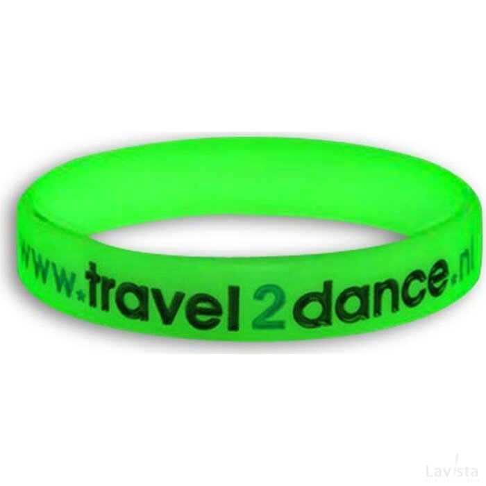 Glow in the dark siliconen polsbandje met blinddruk