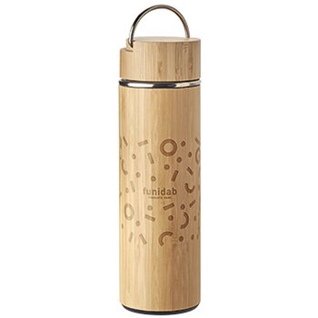 Bamboe thermosfles met thee-ei (450 ml) Naturel