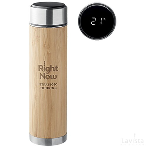 Dubbelwandige thermosfles 480ml Panay hout