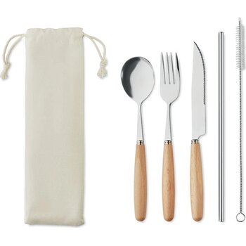 Rvs bestekset Custa set beige