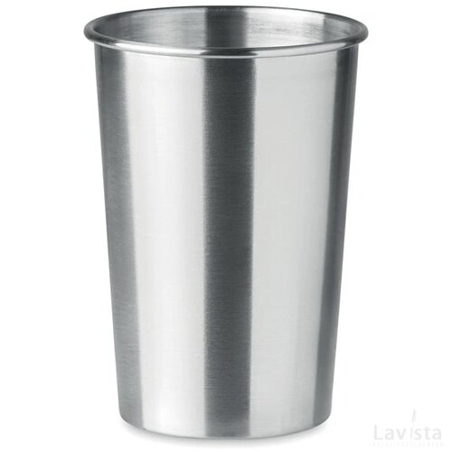 Rvs beker 350ml Bongo mat zilver