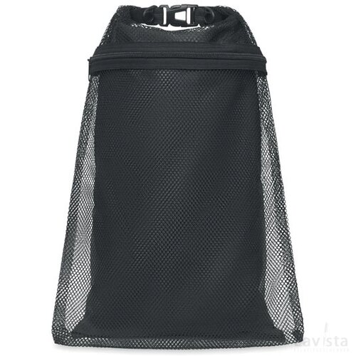 Waterdichte tas met riem 6l Scuba mesh zwart