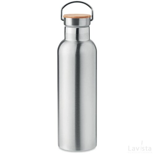 Dubbelwandige thermosfles 750ml Helsinki med mat zilver