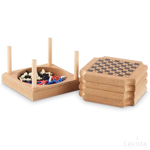Set onderzetters met spelletjes Bruin