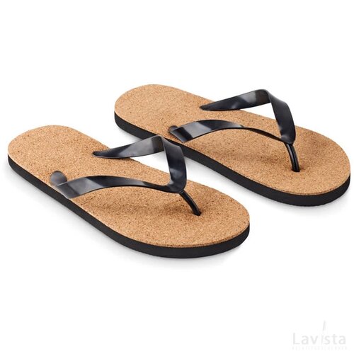 Slippers van kurk Bombai m zwart