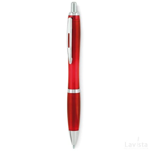 Rpet balpen Rio rpet transparant rood