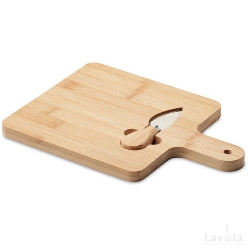 Bamboe kaasplank met mes Bruin