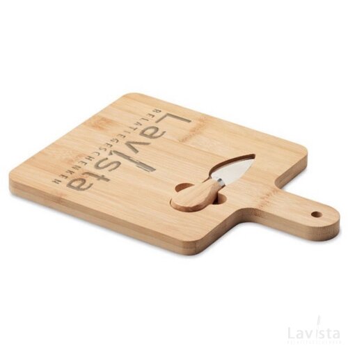 Bamboe kaasplank met mes Bruin