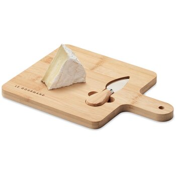 Bamboe kaasplank met mes Bruin
