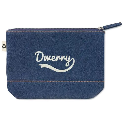 Gerecycled denim toilettasje Style pouch blauw