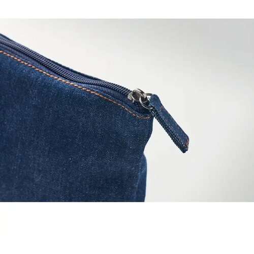 Gerecycled denim toilettasje Style pouch blauw