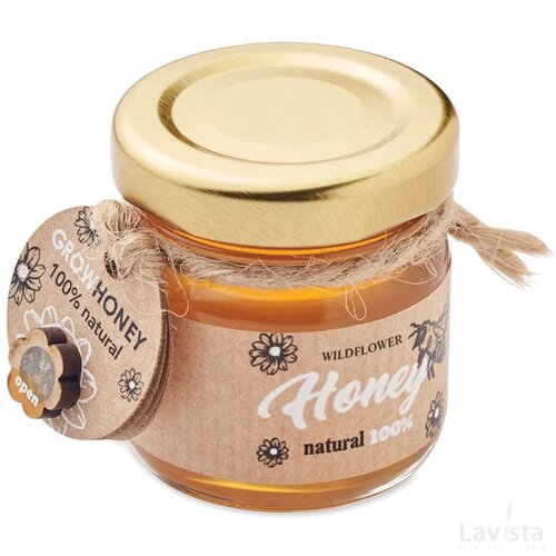Wilde bloemenhoning pot 50 gr Bumle hout
