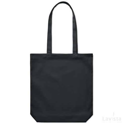 Stevige canvas boodschappentas Rassa coloured zwart
