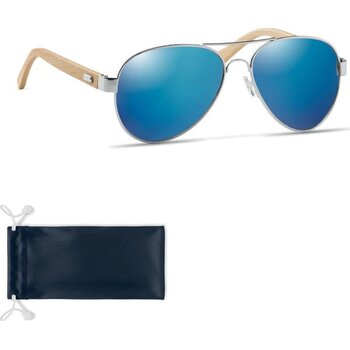 Bamboe zonnebril met hoesje Honiara blauw