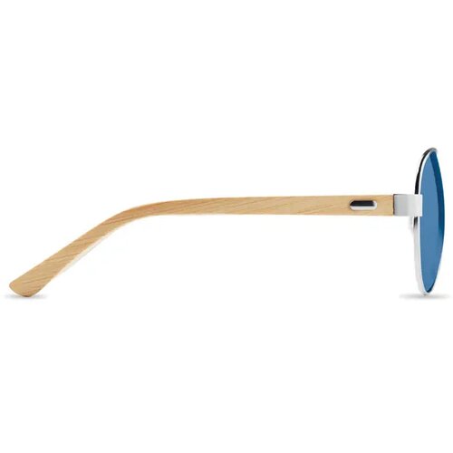 Bamboe pilotenbril met hoesje Blauw