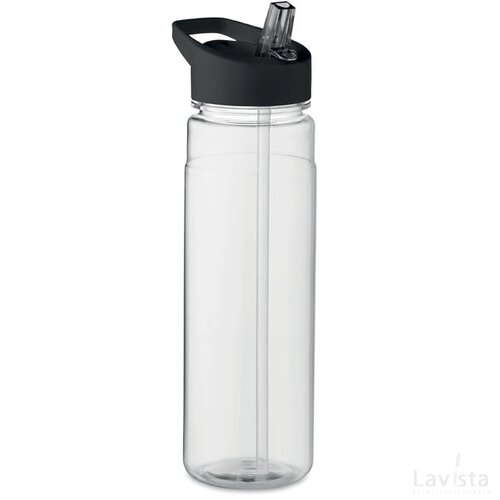 RPET waterfles met fliptop (650 ml) Zwart