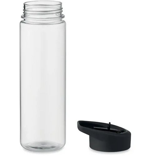 RPET waterfles met fliptop (650 ml) Zwart