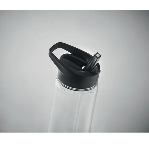 RPET waterfles met fliptop (650 ml) Zwart
