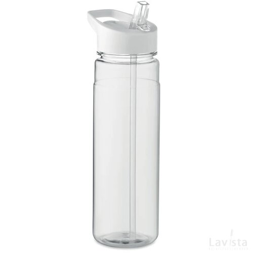 RPET waterfles met fliptop (650 ml) Wit