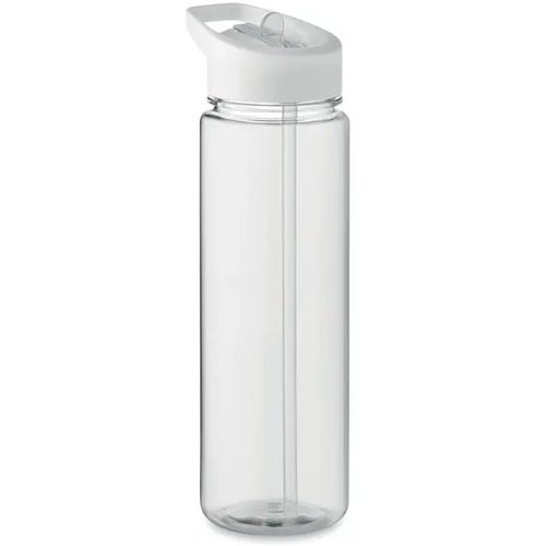 RPET waterfles met fliptop (650 ml) Wit