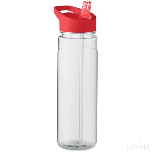 RPET waterfles met fliptop (650 ml) Rood