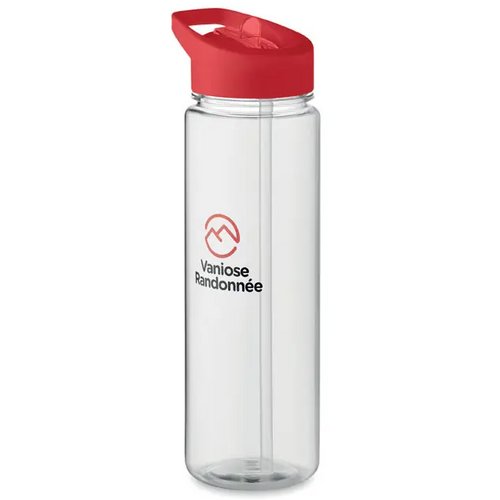 RPET waterfles met fliptop (650 ml) Rood