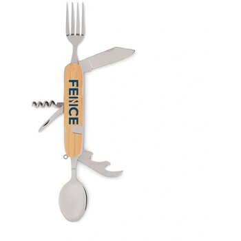 Multitool zakmes met bestekset Bruin