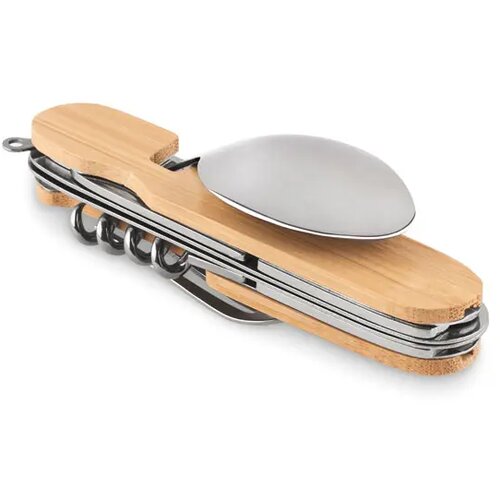 Multitool zakmes met bestekset Bruin