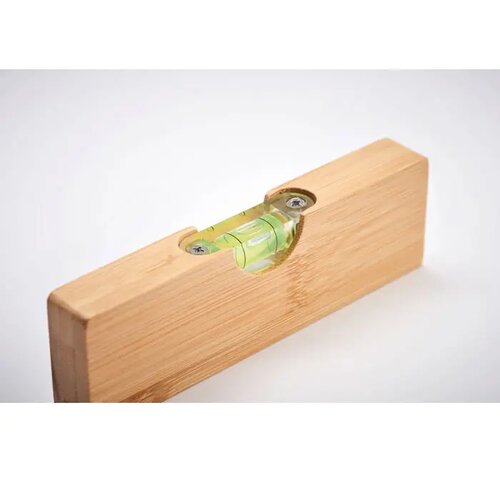 Waterpas met flesopener Spiren hout