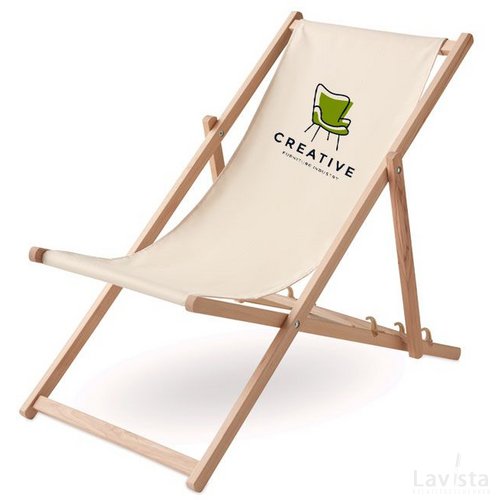 Houten strandstoel Beige