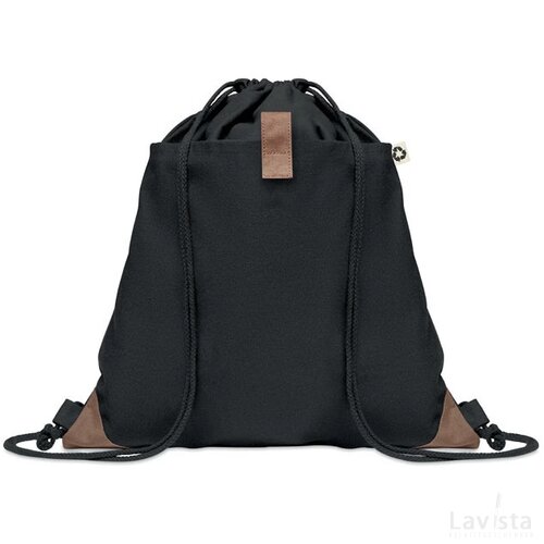 Trekkoord rugzak Panda bag zwart