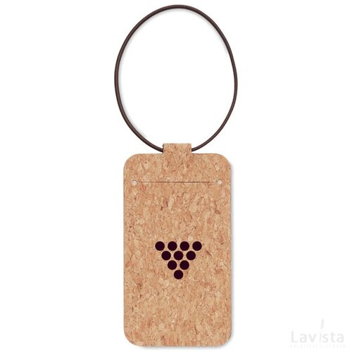 Bagagelabel van kurk Ovalis beige