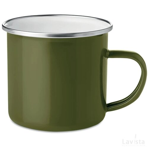 Metalen mok emaille coating Plateado groen