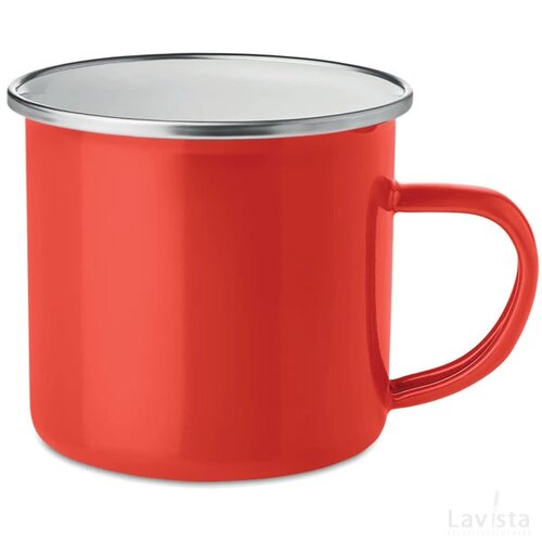 Metalen mok emaille coating Plateado rood