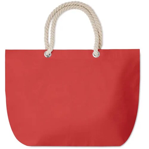 Strandtas met koord Menorca rood