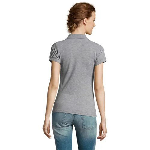 Prime dames polo200g Prime women grey melange